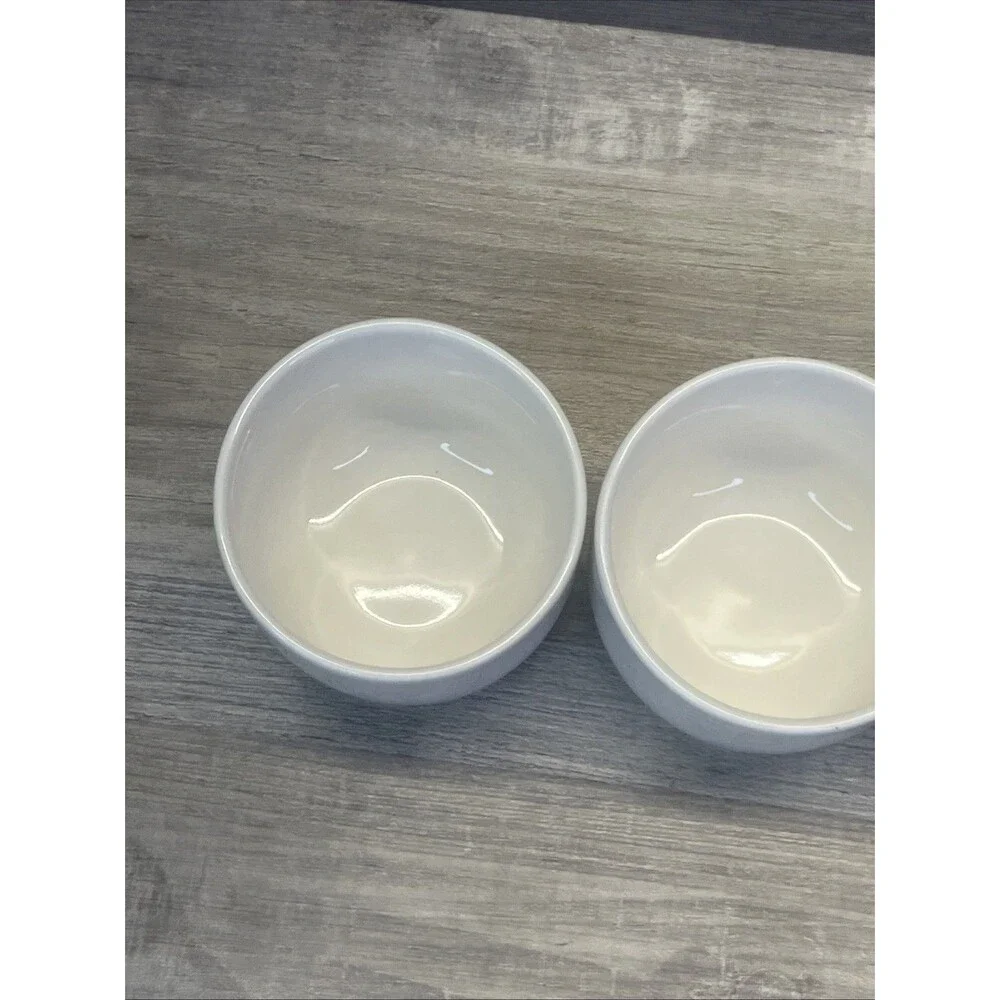 Japanese Vintage Asian Black & White Calligraphy Tea Cups Vintage set of 4